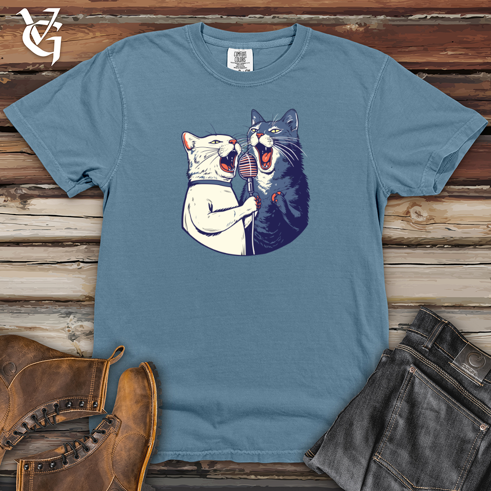 Feline Karaoke Serenade Heavy Cotton Comfort Colors Tee