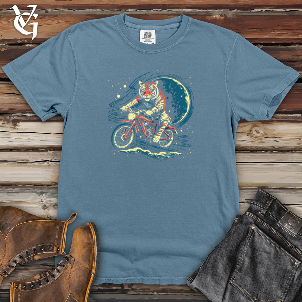 Retro Cosmic Bicycle Tiger Heavy Cotton Comfort Colors Tee
