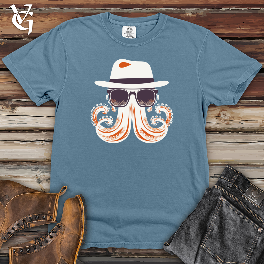 Retro Fedora Octopus 2 Heavy Cotton Comfort Colors Tee