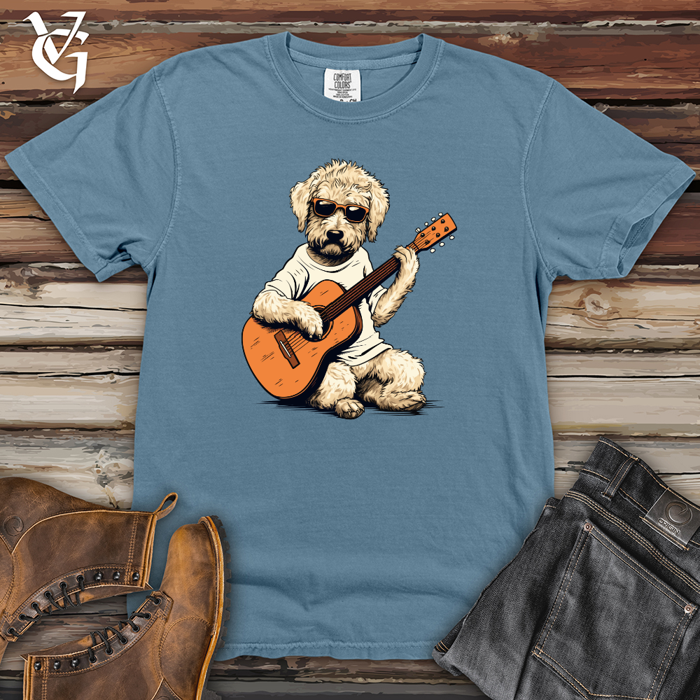 Strumming Doodle Dog Melody Heavy Cotton Comfort Colors Tee