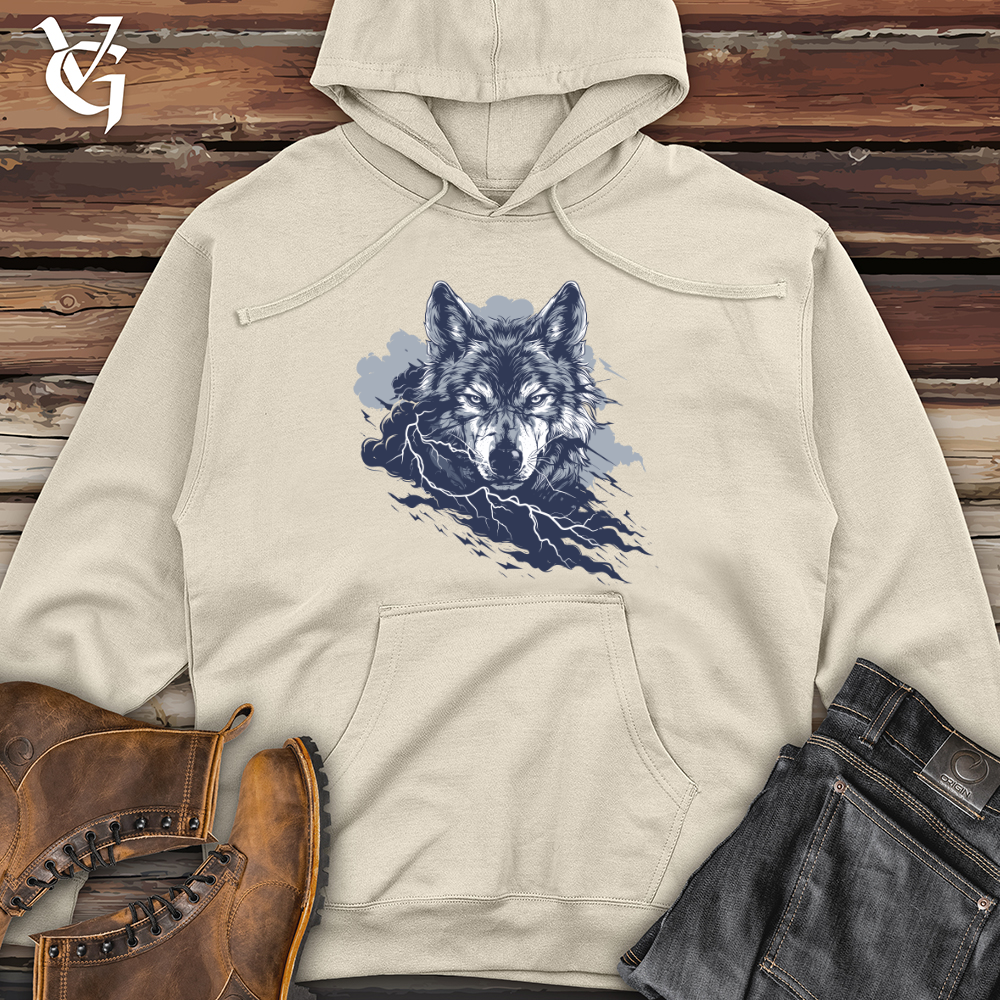 Thunder Wolf Glare Midweight Hooded Sweatshirt