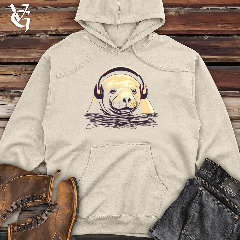 Manatee Headphone Bliss Midweight Hooded Sweatshirt