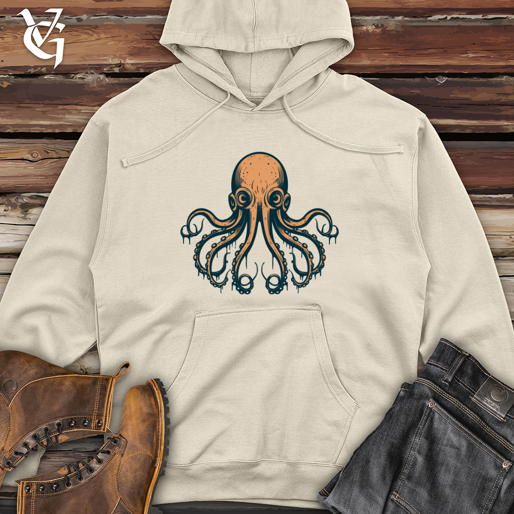 Vintage Showered Tentacles Midweight Hooded Sweatshirt