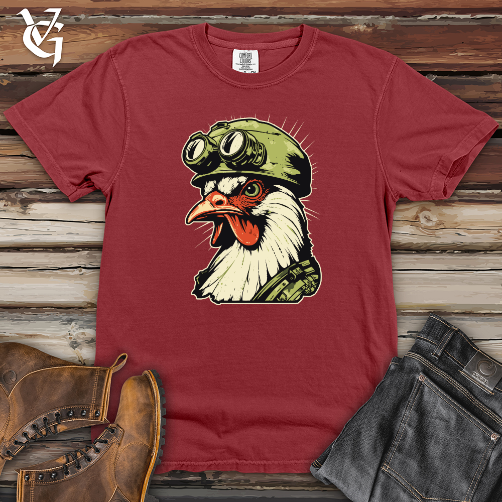 Chicken Soldier Helm Bravery Heavy Cotton Comfort Colors Tee