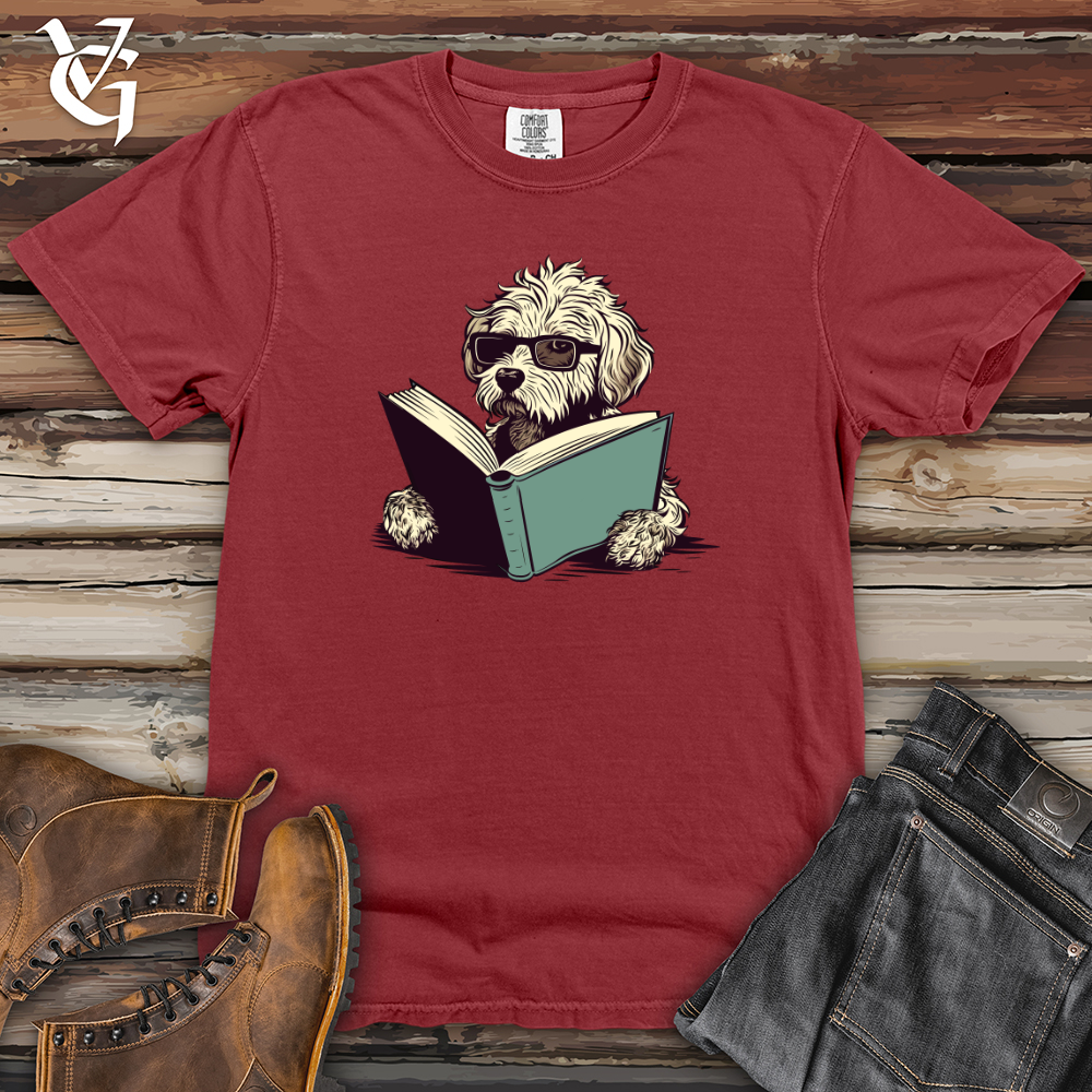 Book Lover Doodle Pooch Heavy Cotton Comfort Colors Tee