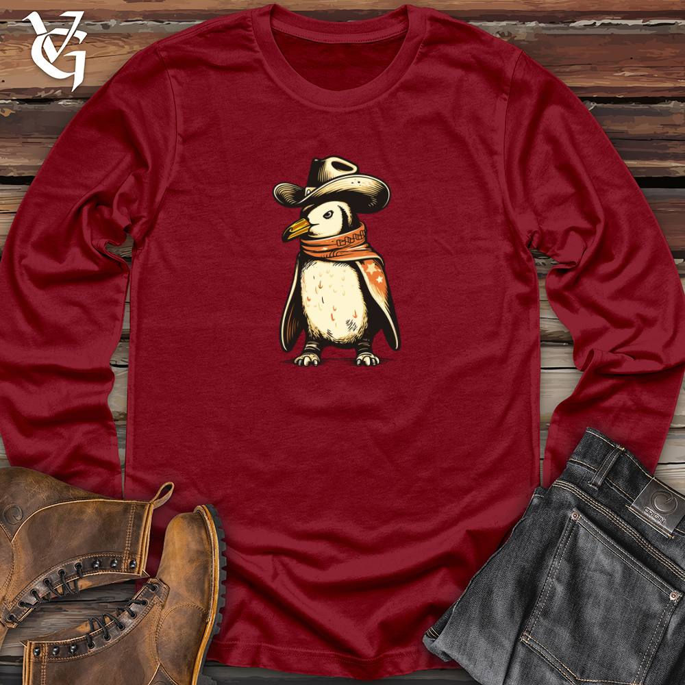 Retro Cowboy Penguin 01 Long Sleeve