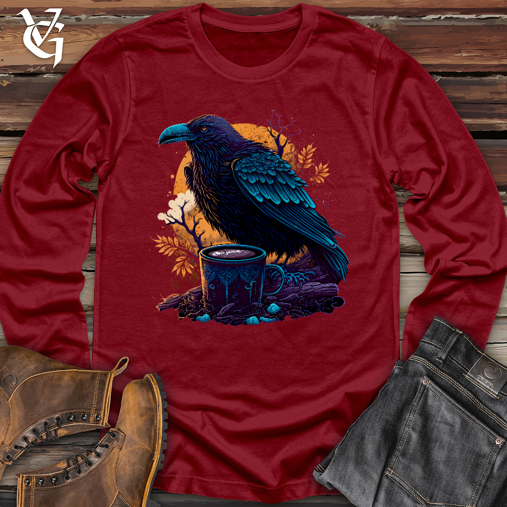 Raven Drinking Coffee Long Sleeve
