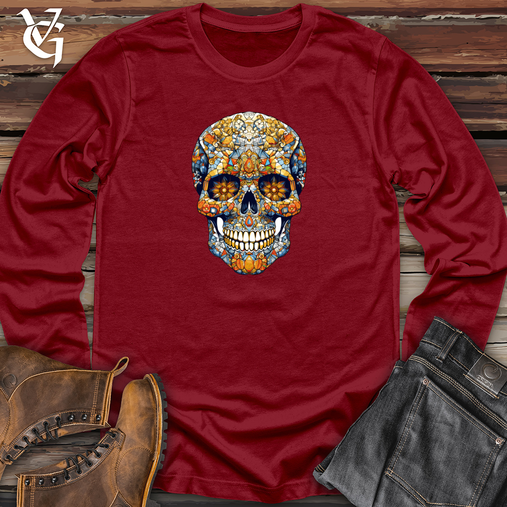 Retro Mosaic Skull Long Sleeve