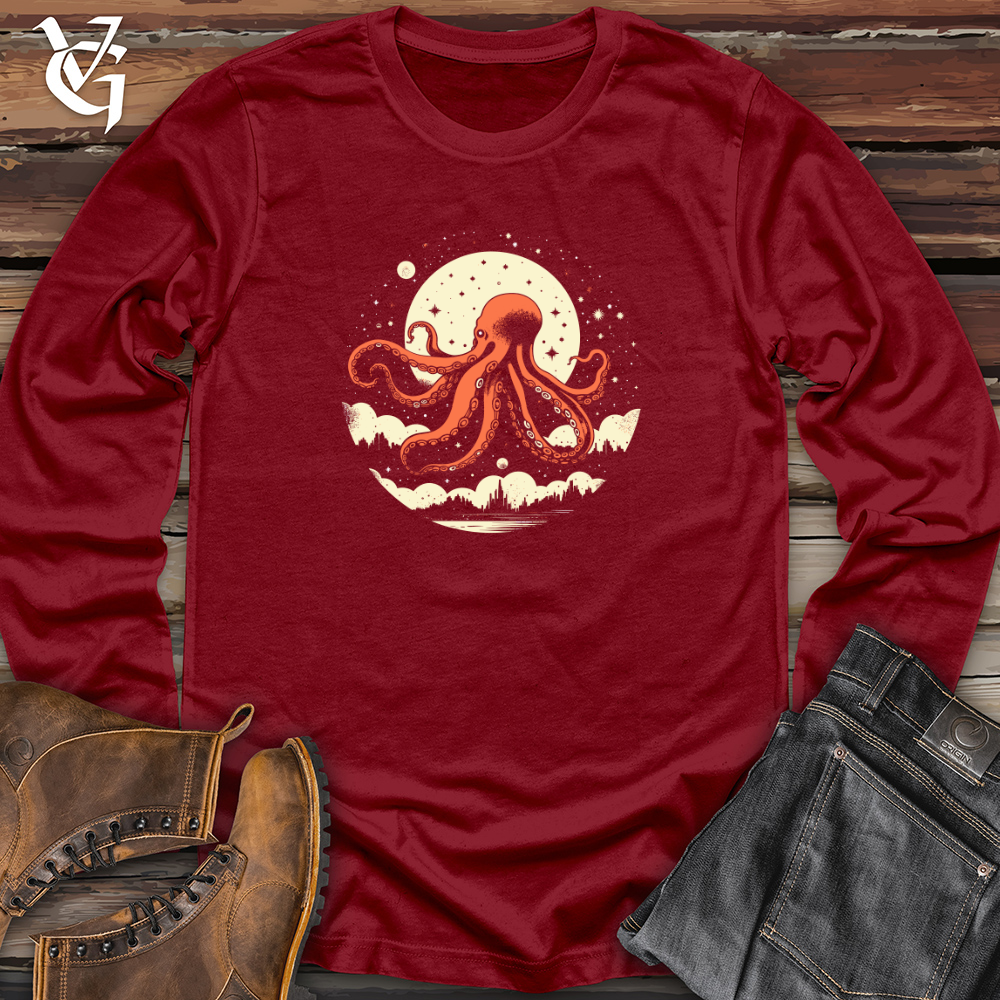 Vintage Cosmic Flight Octopus Long Sleeve