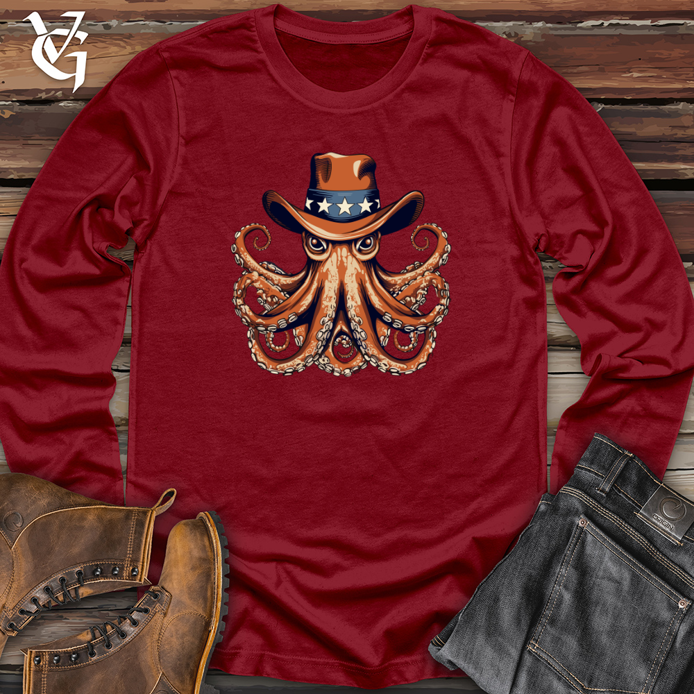 Vintage Cowboy Octopus Long Sleeve