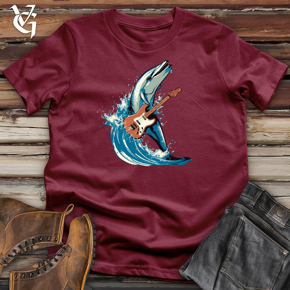 Crazy Dolphin Playing Guitar Cotton Tee