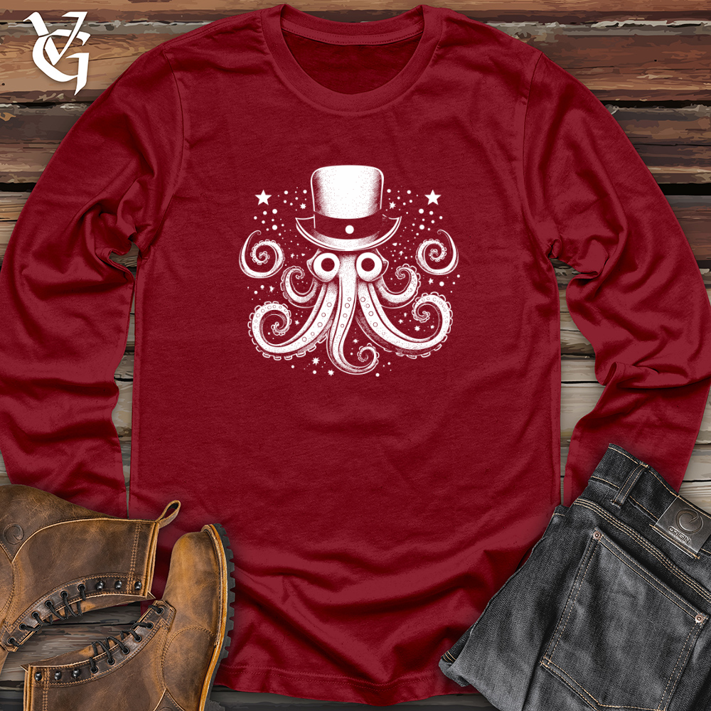 Vintage Cosmic Top Hat Octopus 02 Long Sleeve