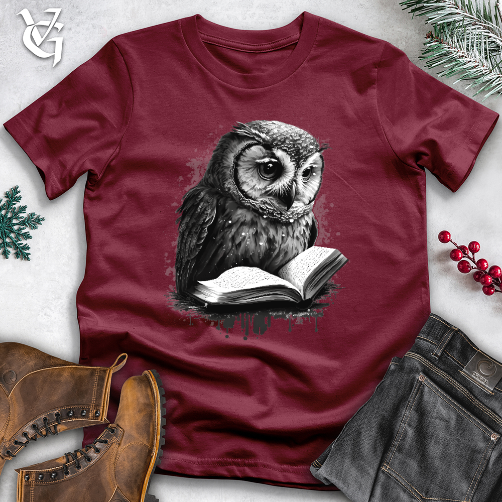 Owl Reading Book Cotton Tee