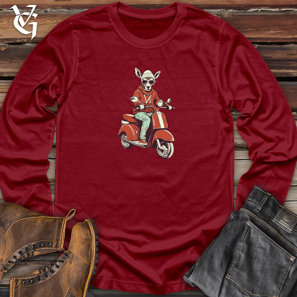 Vintage Scooting Deer Long Sleeve