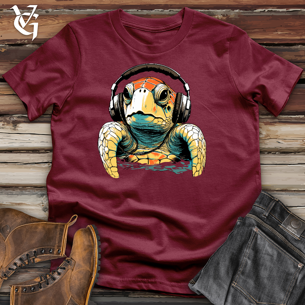 Turtle With Headphone Cotton Tee