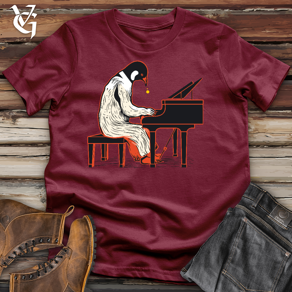 Penguin Playing Piano Cotton Tee