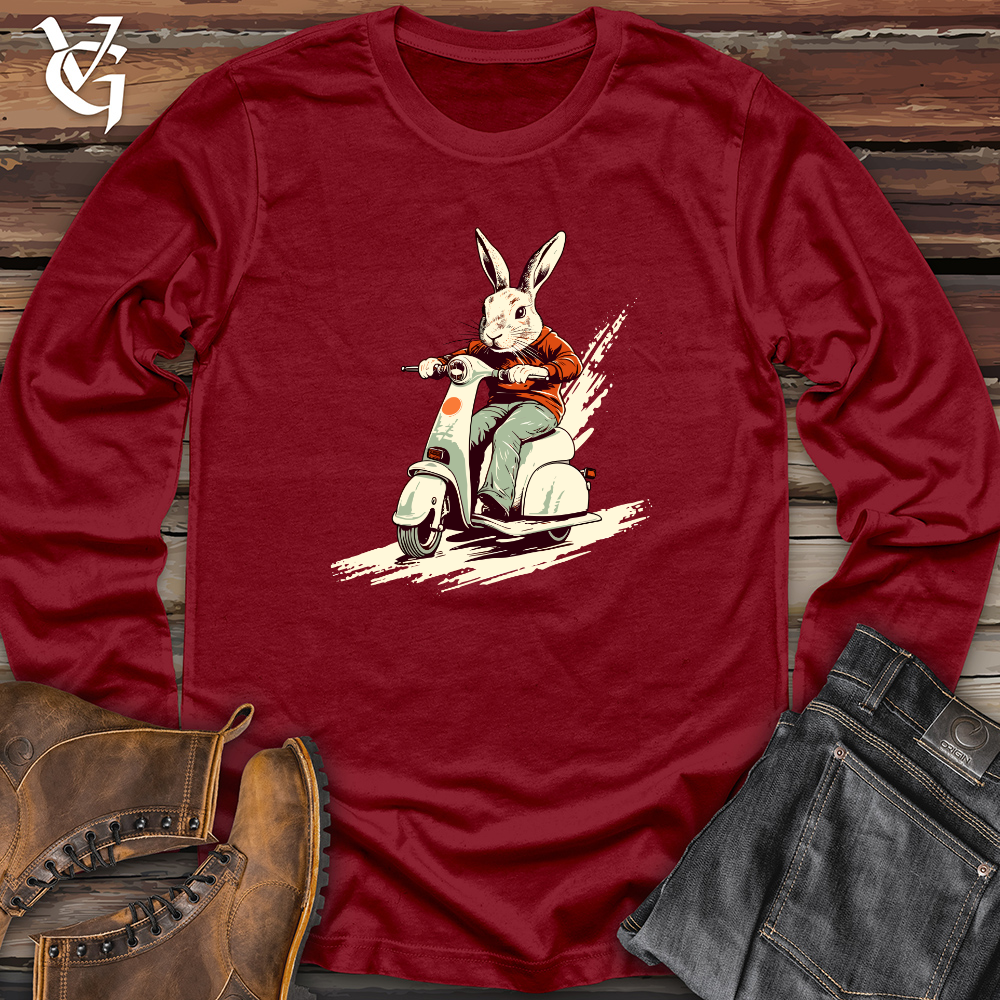 Retro Scooting Rabbit Long Sleeve