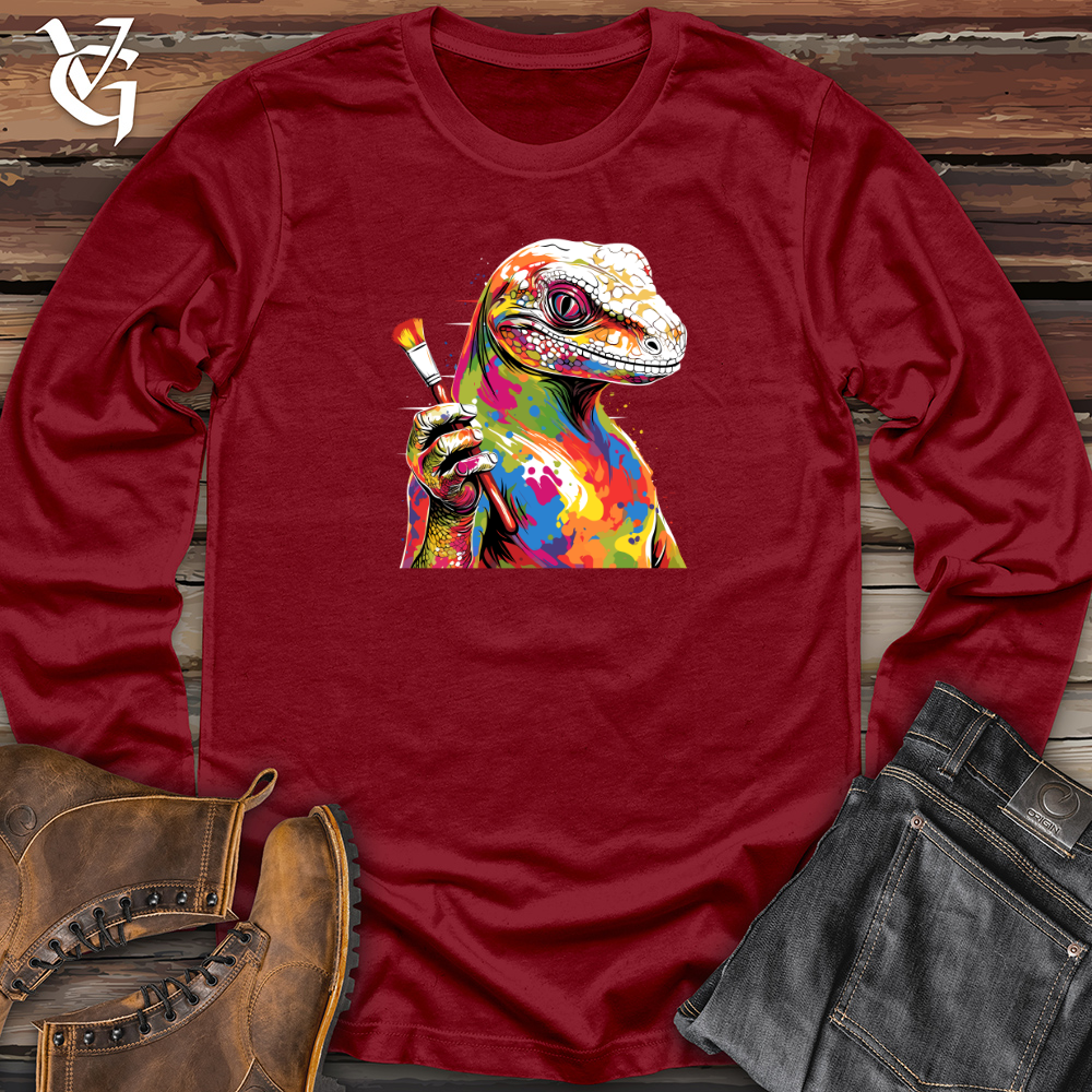 Colorful Brushstroke Lizard Long Sleeve