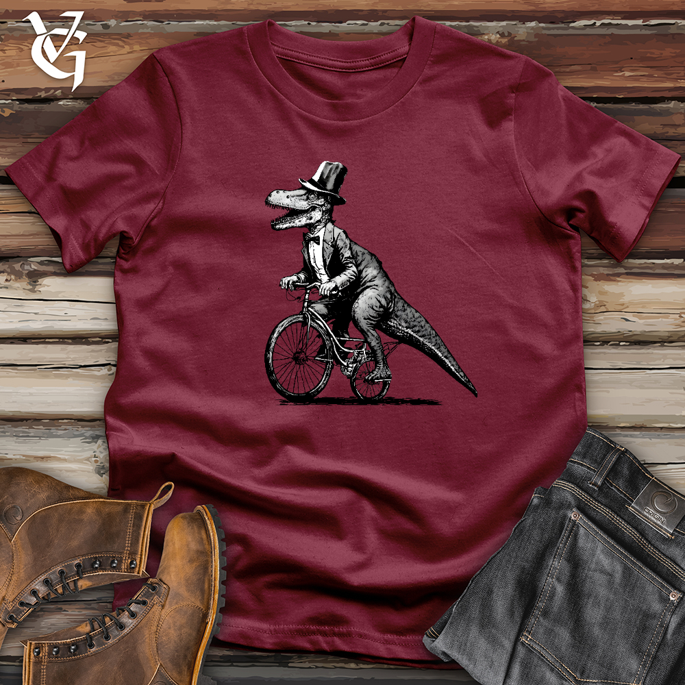 Dinosaur Riding a Bike Cotton Tee