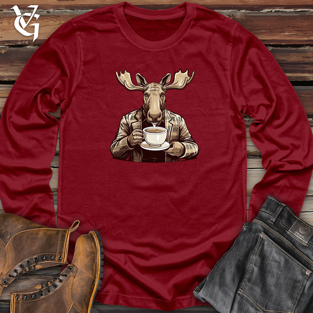 Mug-Wielding Moose Long Sleeve