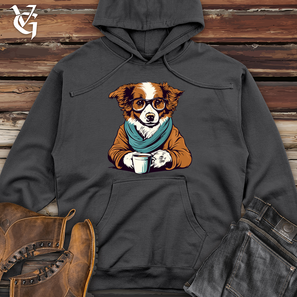 Cozy Sweater Corgi Midweight Hooded Sweatshirt