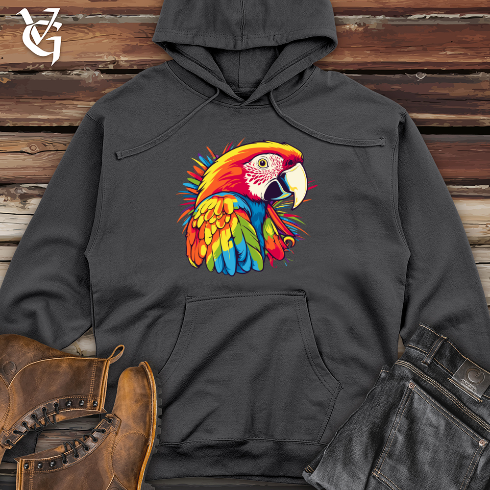 Colorful Melody Parrot Midweight Hooded Sweatshirt