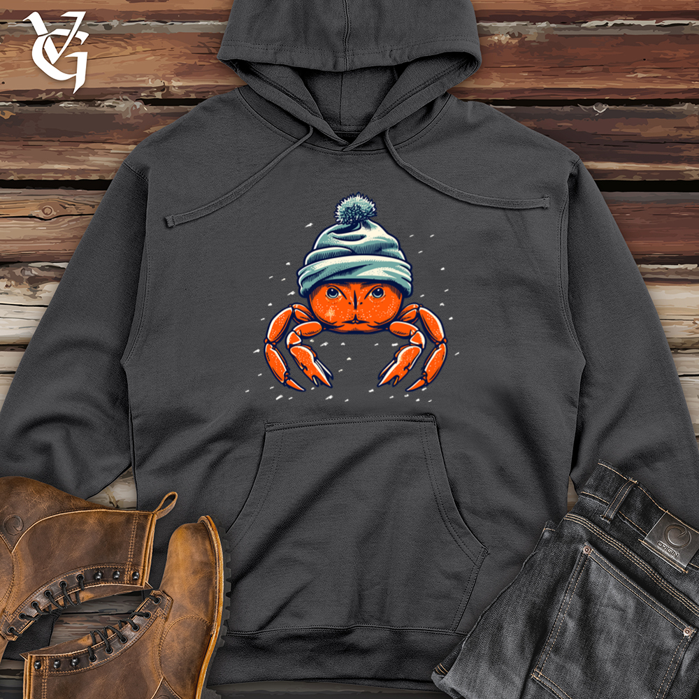 Retro Beanie Crab Midweight Hooded Sweatshirt