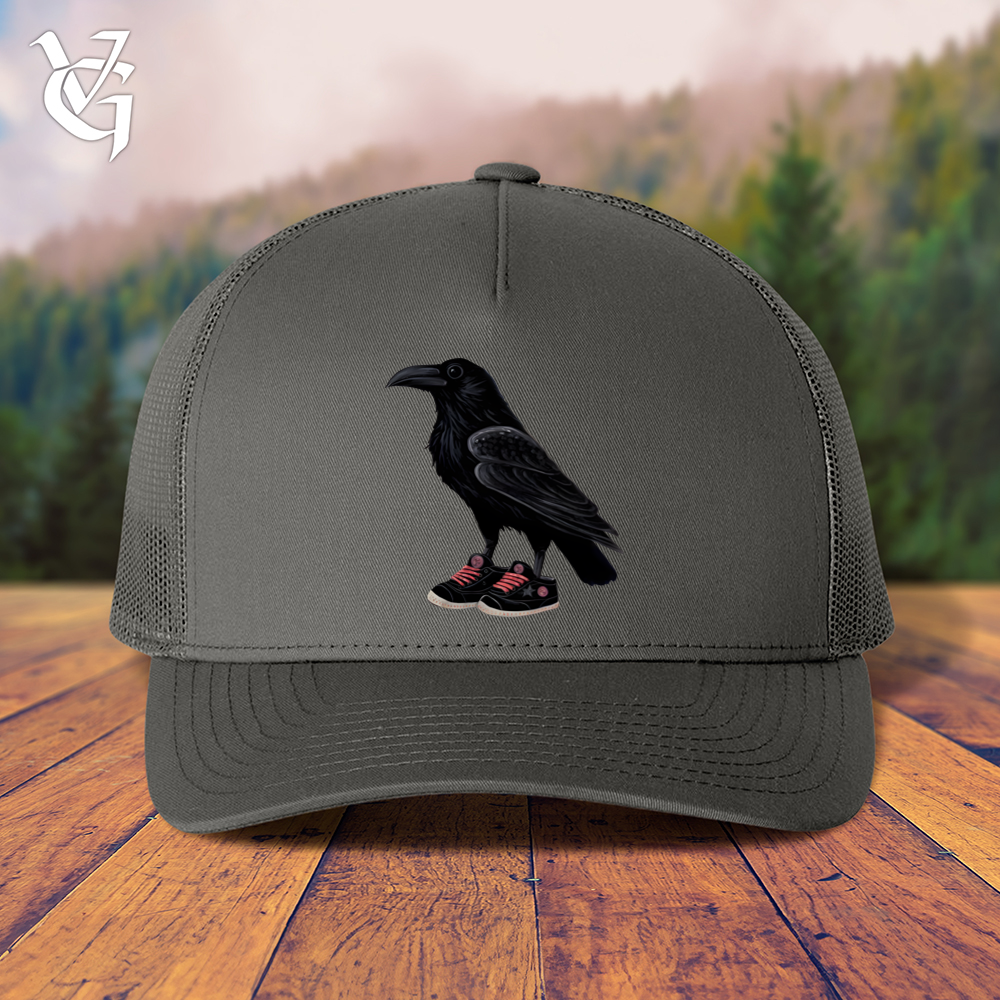 Raven Wearing Sneakers Trucker Cap