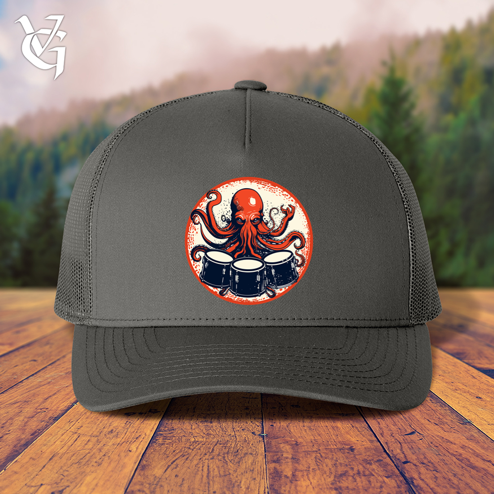 Octopus Playing Drums Trucker Cap