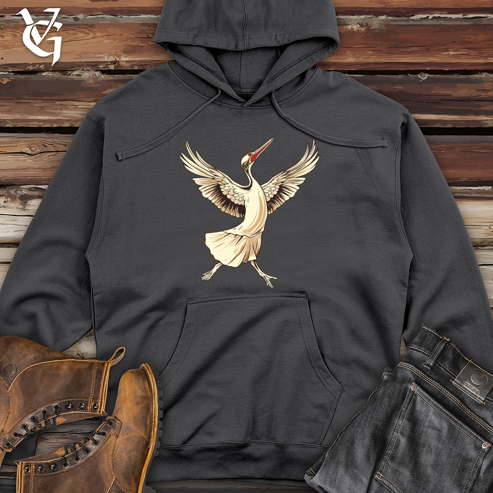 Crane Elegant Dance Midweight Hooded Sweatshirt