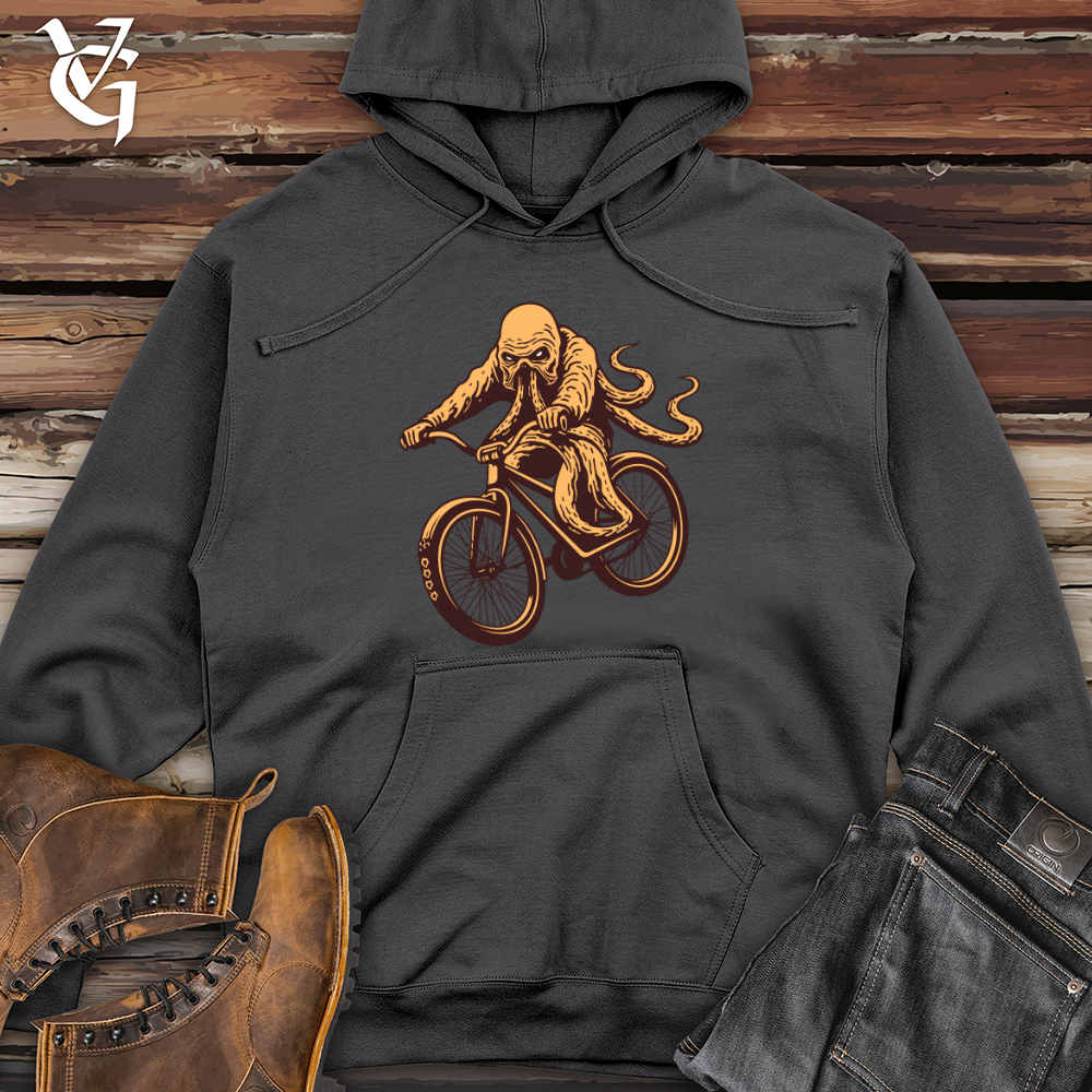 Bike Riding Kraken Midweight Hooded Sweatshirt