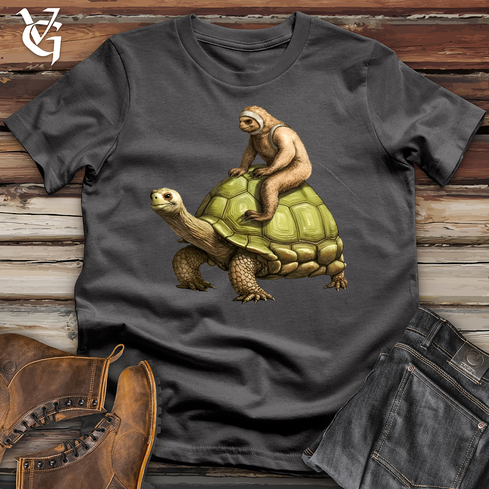Sloth Riding the Turtle Softstyle Tee