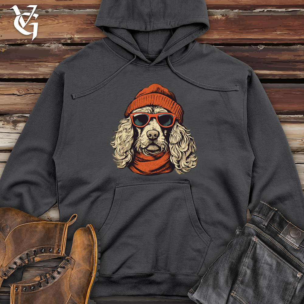 Winter Beanie Doodle Pooch Midweight Hooded Sweatshirt