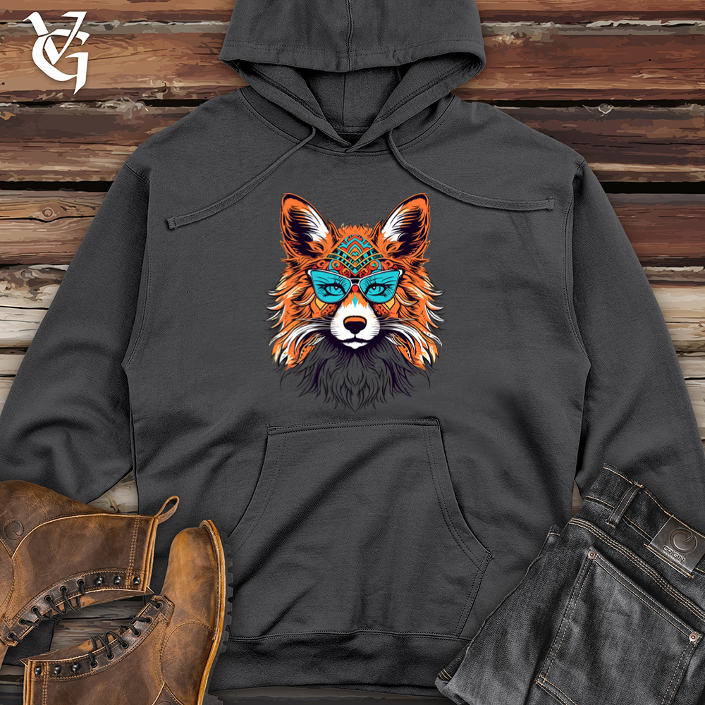 Vintage Hippy Fox 01 Hoodie Groovy and Comfy Viking Goods Company
