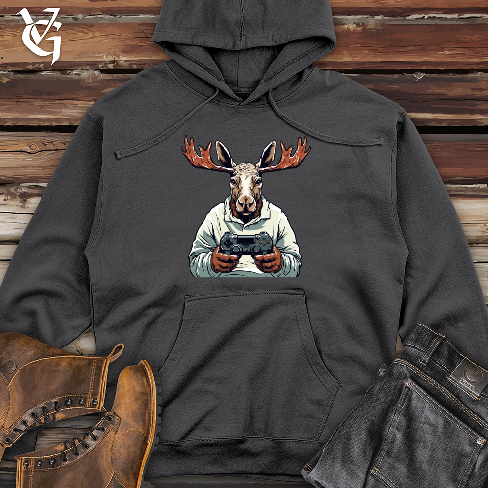 Game-Playing Moose Midweight Hooded Sweatshirt