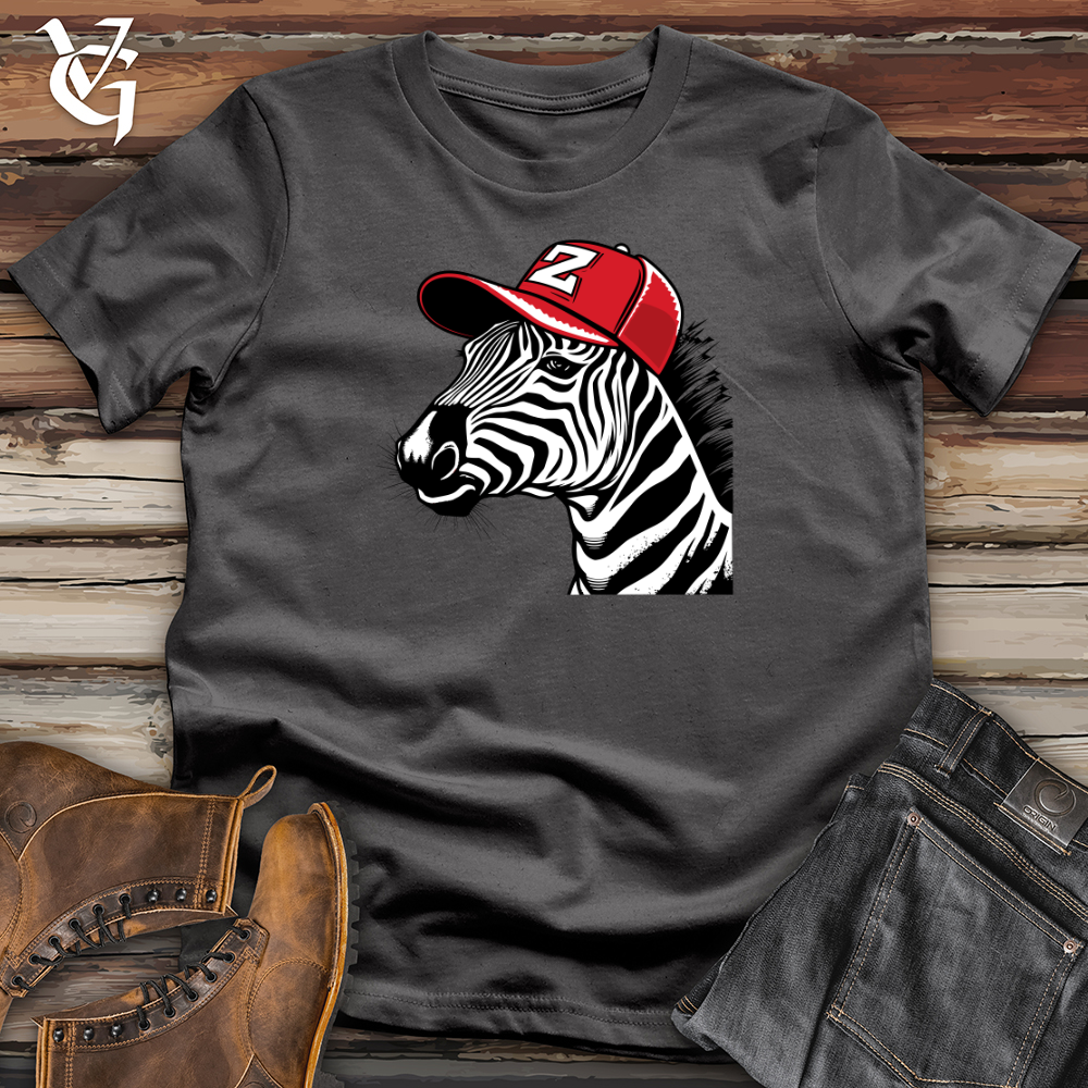 Retro Cap Wearing Zebra Softstyle Tee