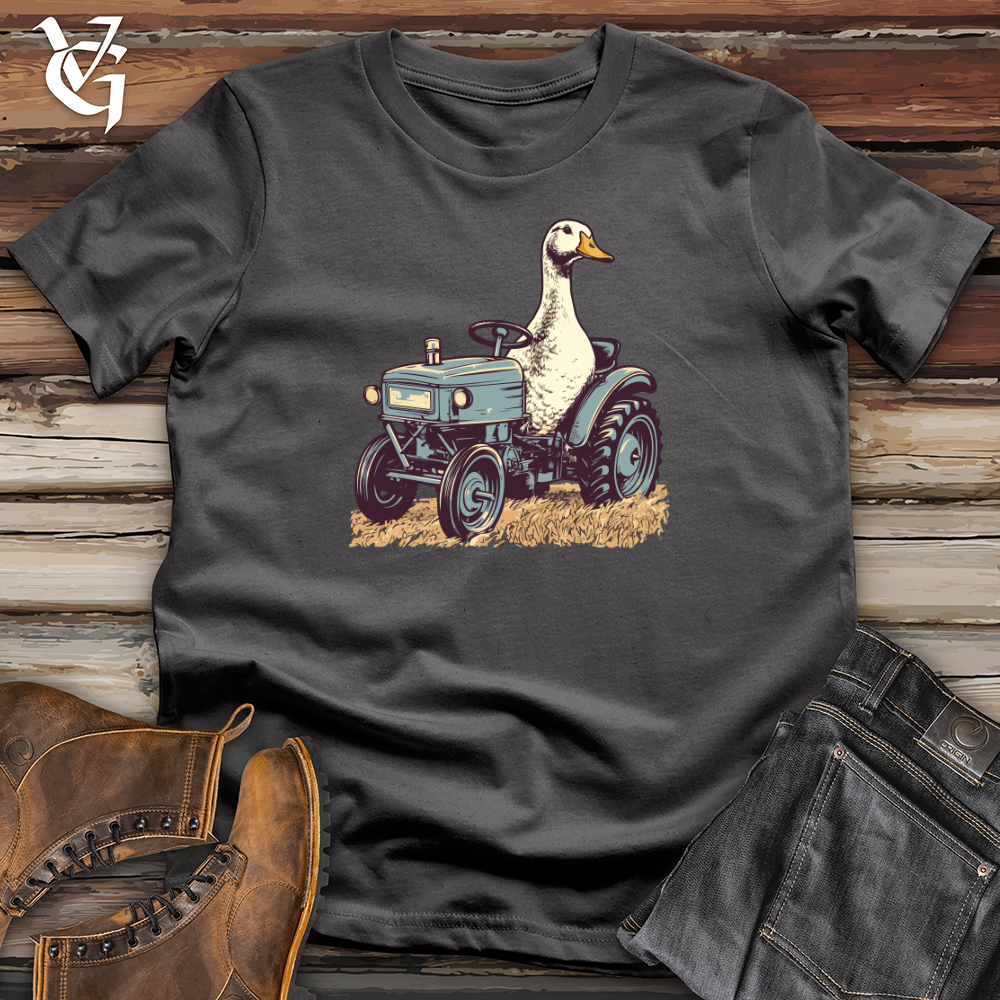 Retro Tractor Riding Duck Softstyle Tee