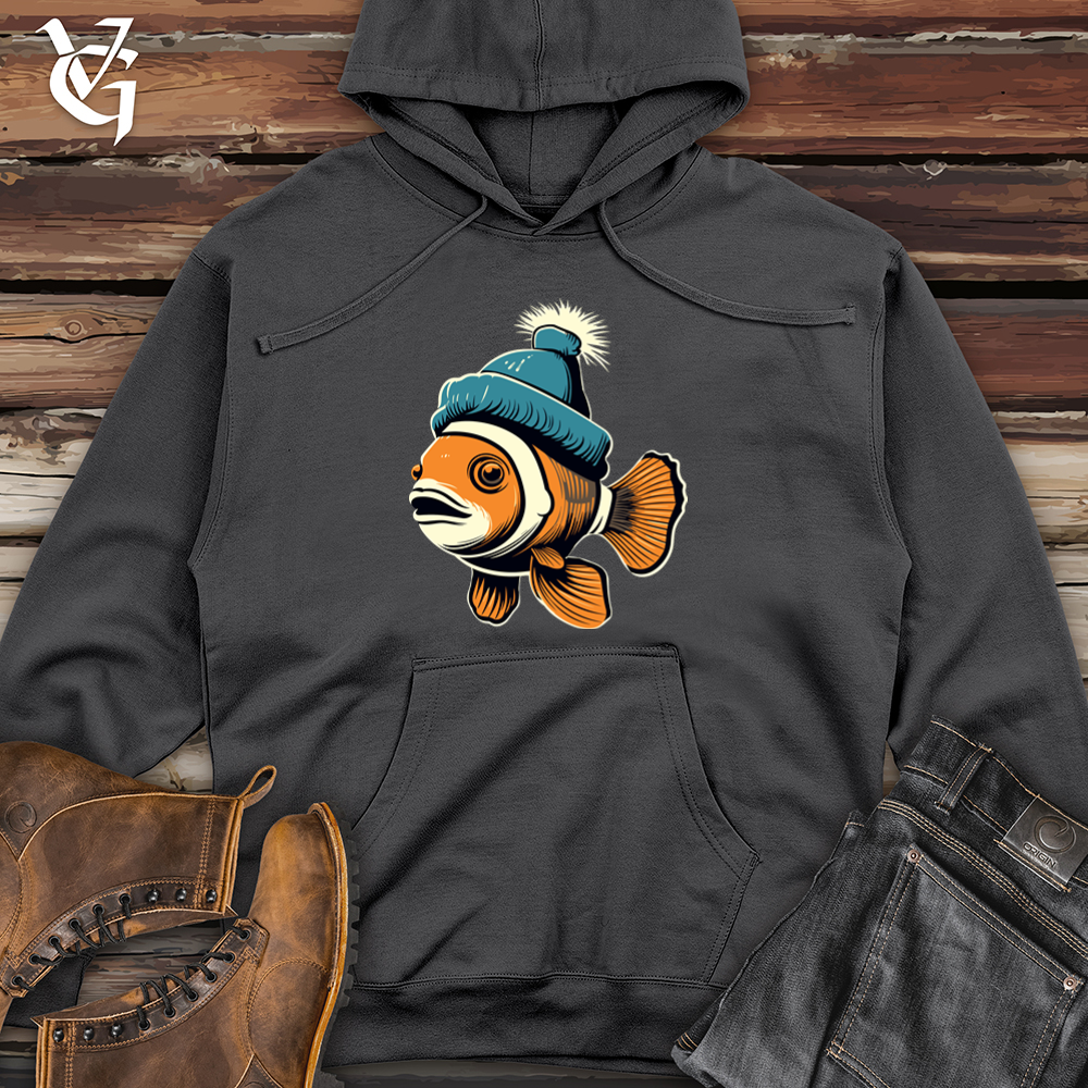 Retro Beanie Clownfish 01 Midweight Hooded Sweatshirt