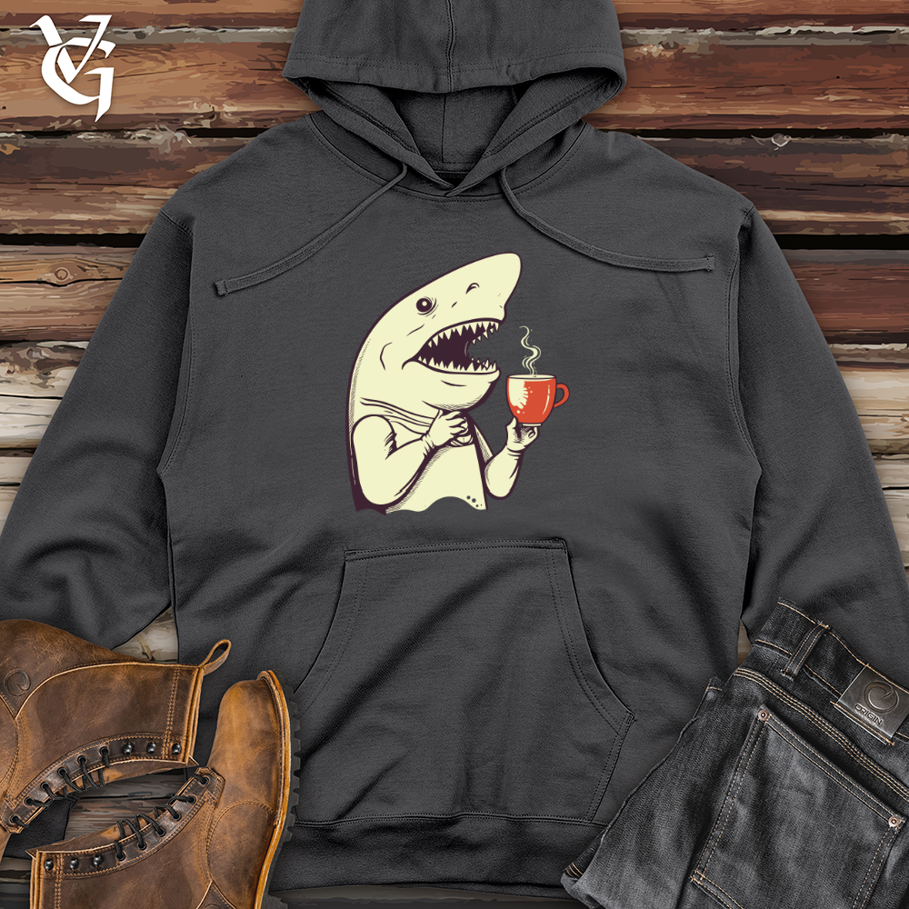 Caffeinated Shark Thoughts Midweight Hooded Sweatshirt