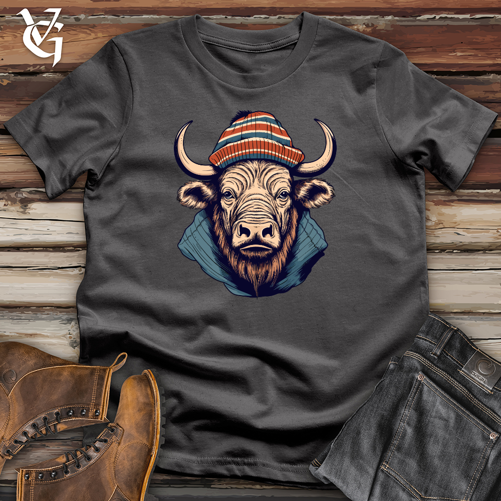 Vintage Buffalo Wearing Beanie Softstyle Tee