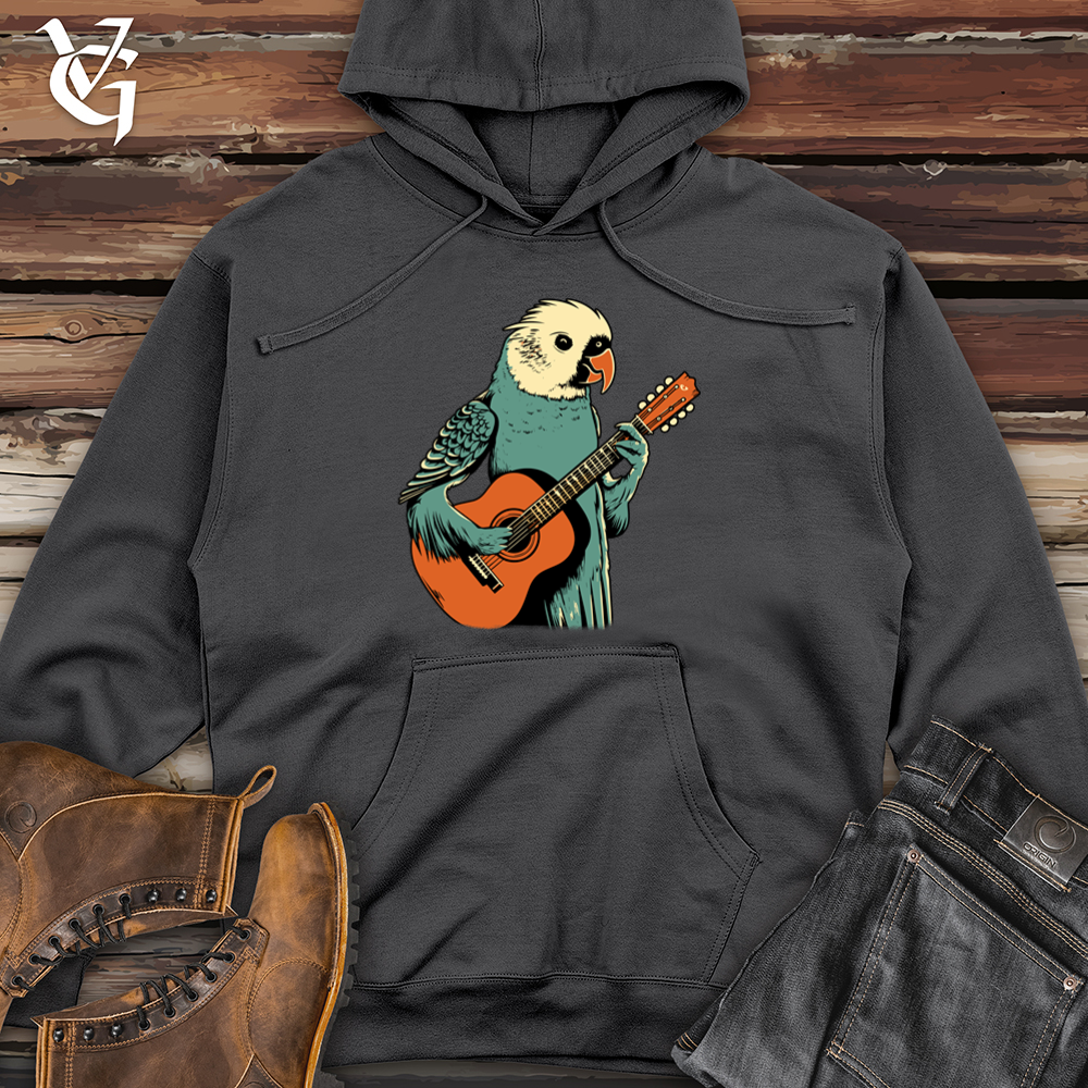 Parakeet Strumming Guitar Midweight Hooded Sweatshirt