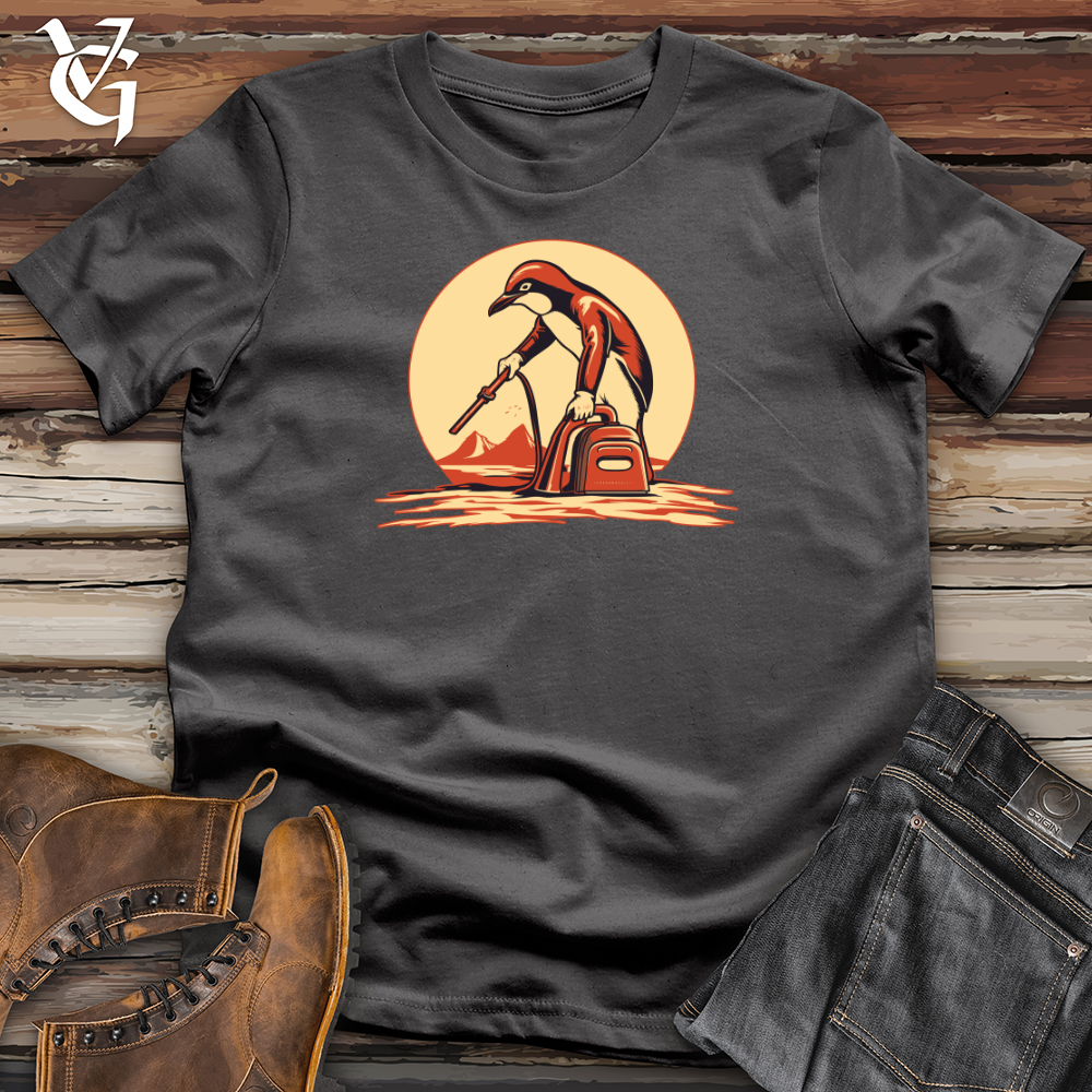 Retro Vacuuming Penguin Softstyle Tee