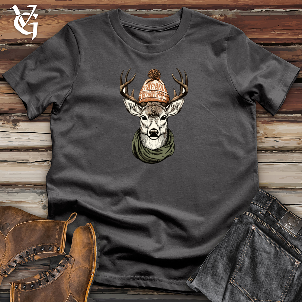 Retro Beanie Wearing Deer Softstyle Tee