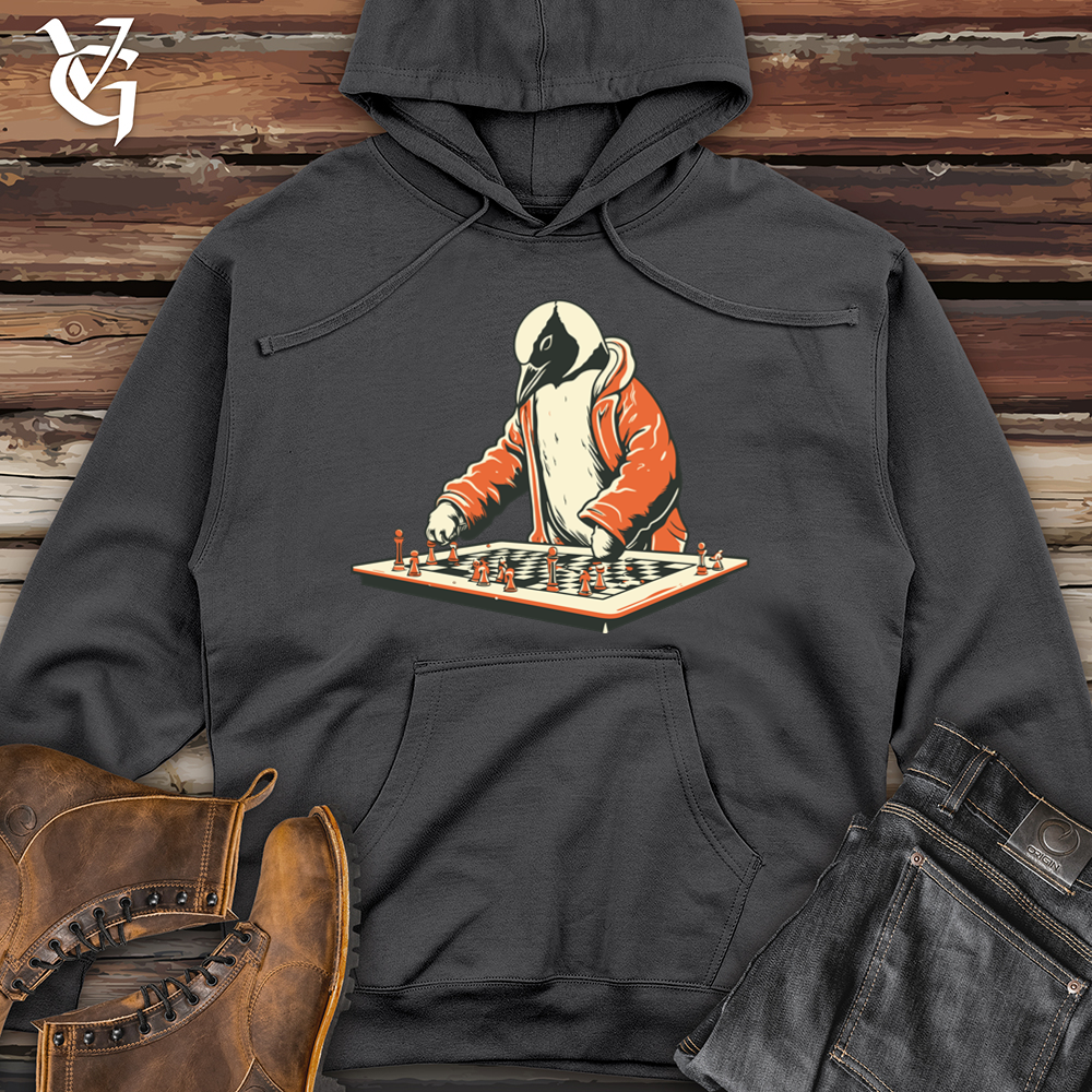 Vintage Game Night Penguin Midweight Hooded Sweatshirt