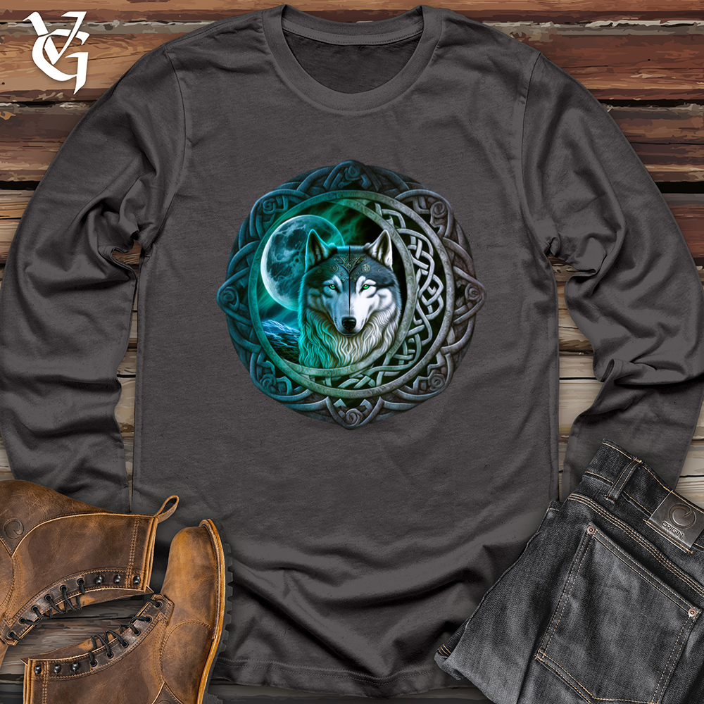 Celtic Moon Wolf Softstyle Long Sleeve