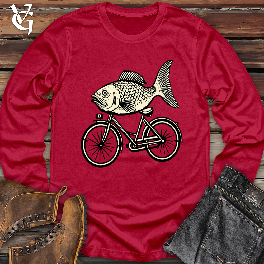 Retro Riding Fish Softstyle Long Sleeve