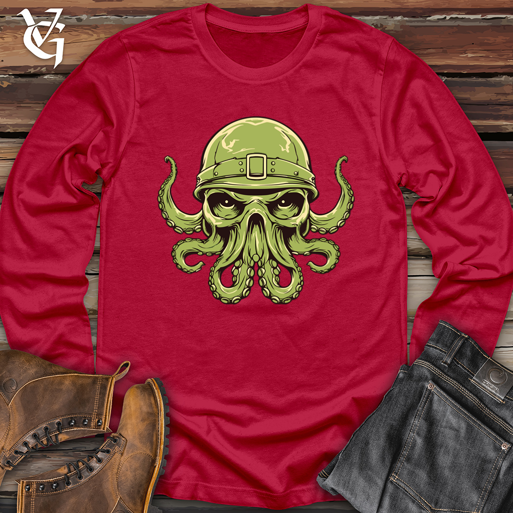 Helmeted Octopus Army Prowess Softstyle Long Sleeve