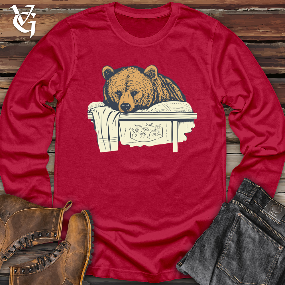Retro Bedtime Bear Softstyle Long Sleeve