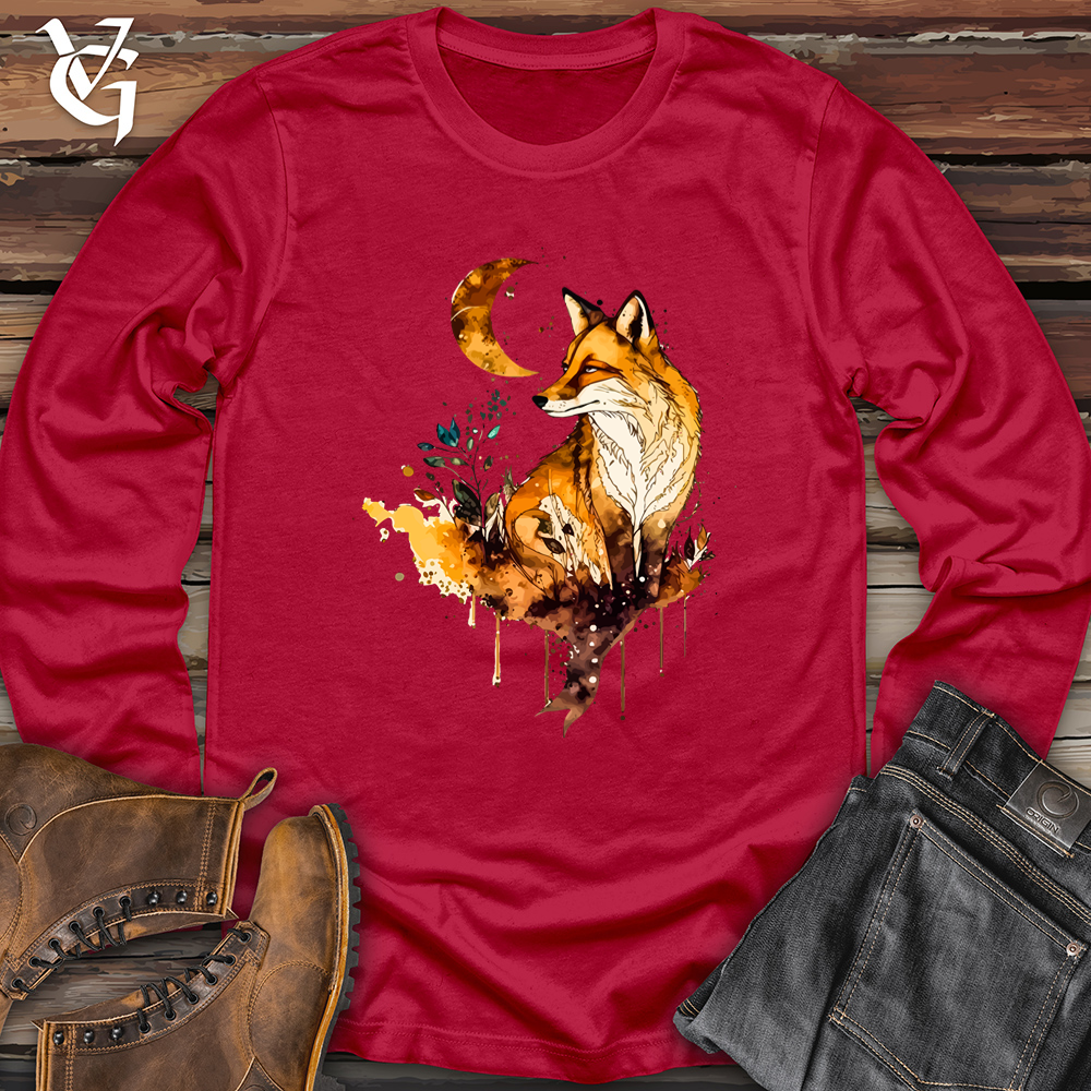 Fox Watercolor Softstyle Long Sleeve