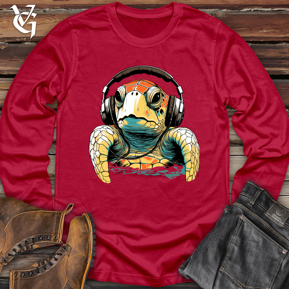 Turtle With Headphone Softstyle Long Sleeve